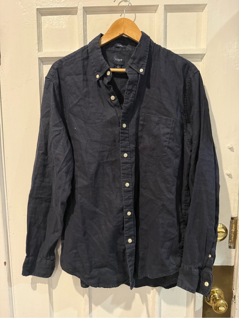 J. Crew Navy Blue Long-Sleeve Button-Down Shirt